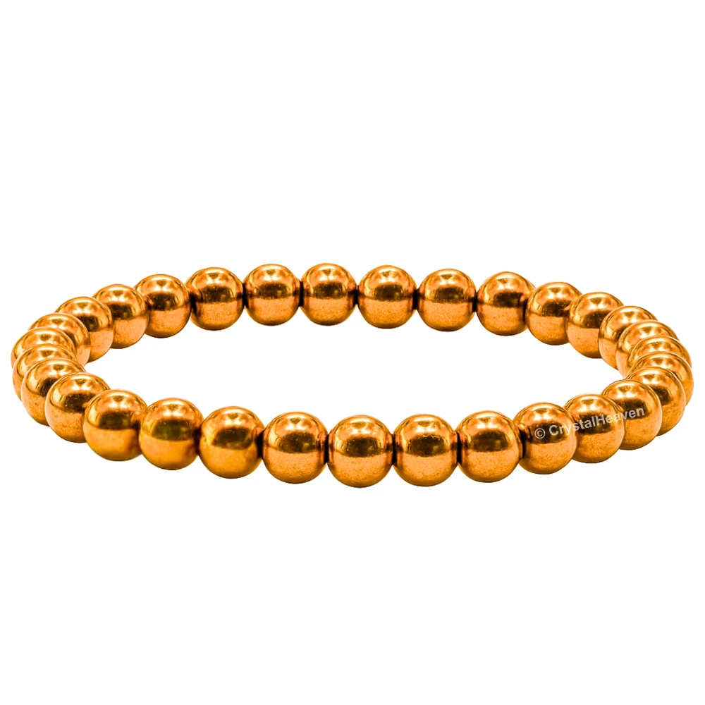 Copper Hematite Healing Crystal Bracelets - 6mm Beads