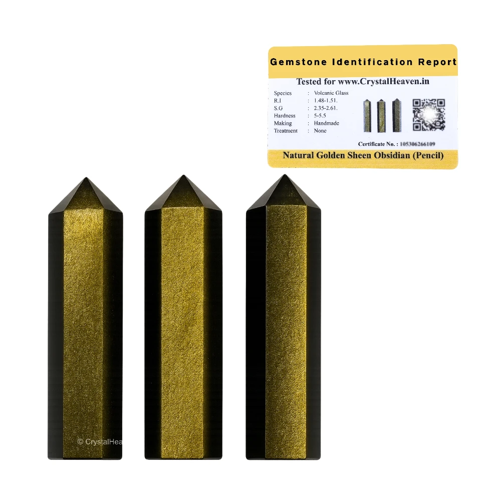 Golden Sheen Obsidian Pencil Points (Set of 3)