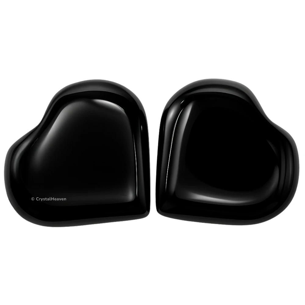 Black Obsidian Mini Heart (Pack of 2)