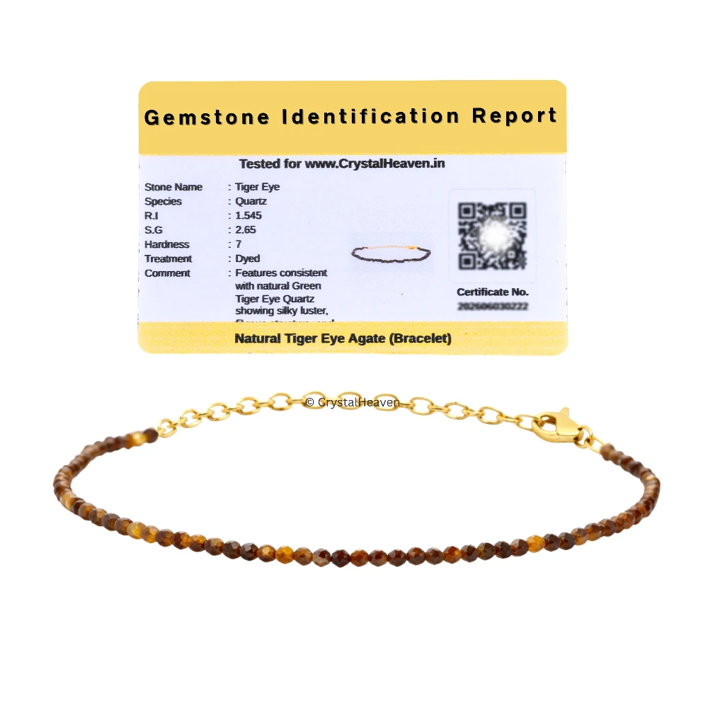 Tiger Eye Bracelets - 2mm Faceted Beads (Gold)