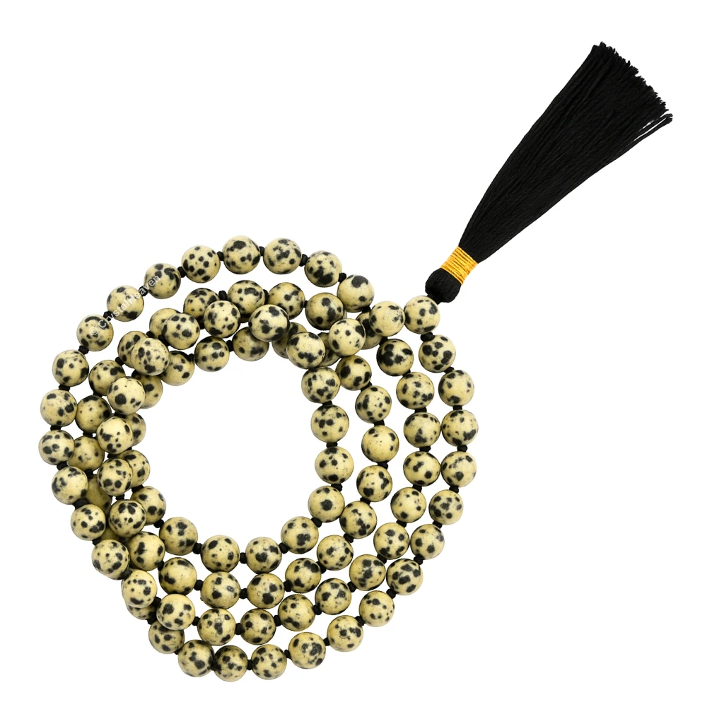 Dalmatian Jasper Japa Mala (Hand Knotted)
