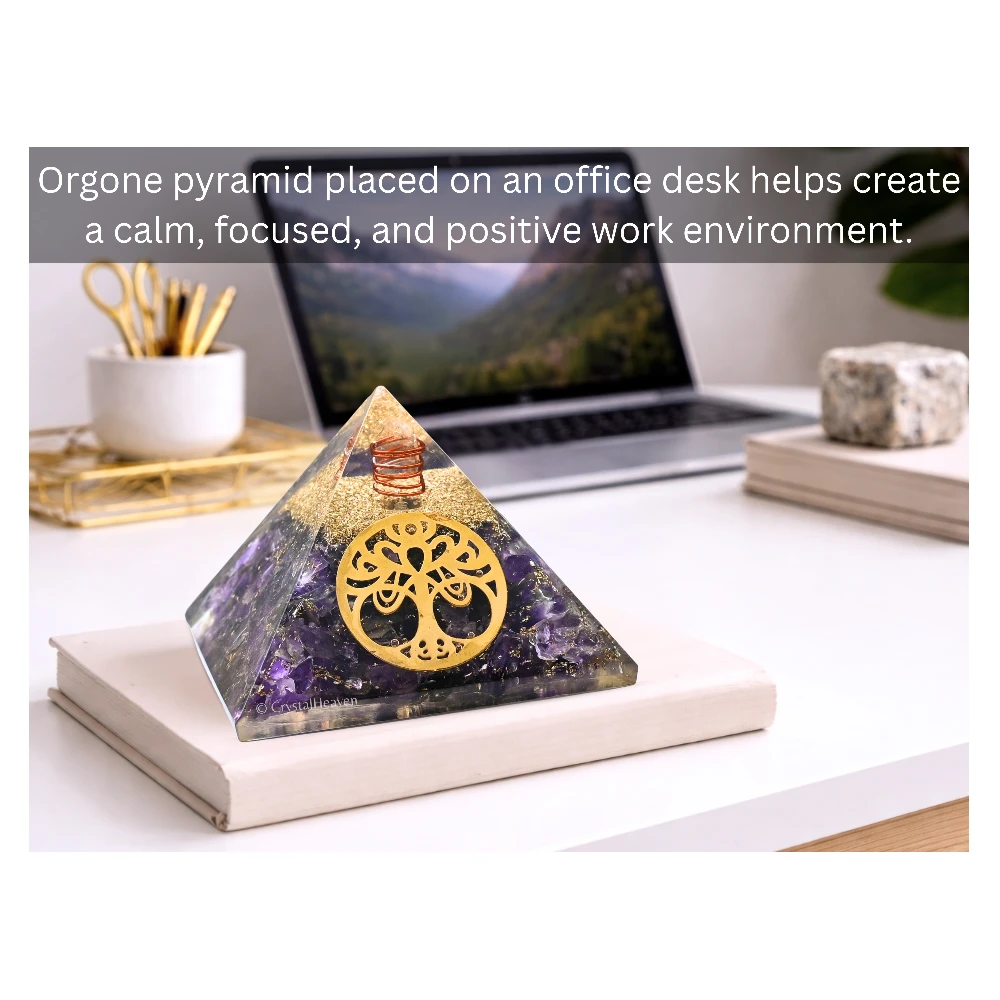 Amethyst Orgone Pyramid (Round tree Of Life)