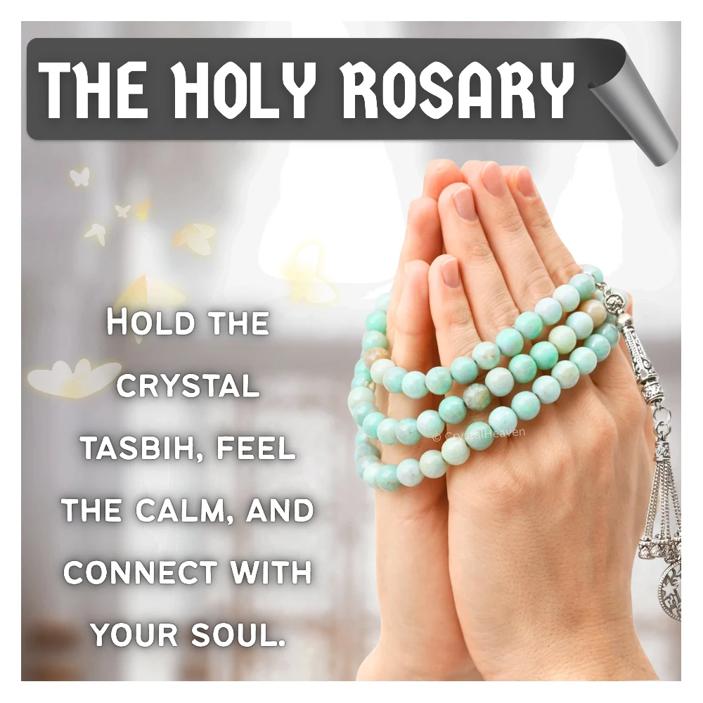 Amazonite Crystal Tasbih (Silver)