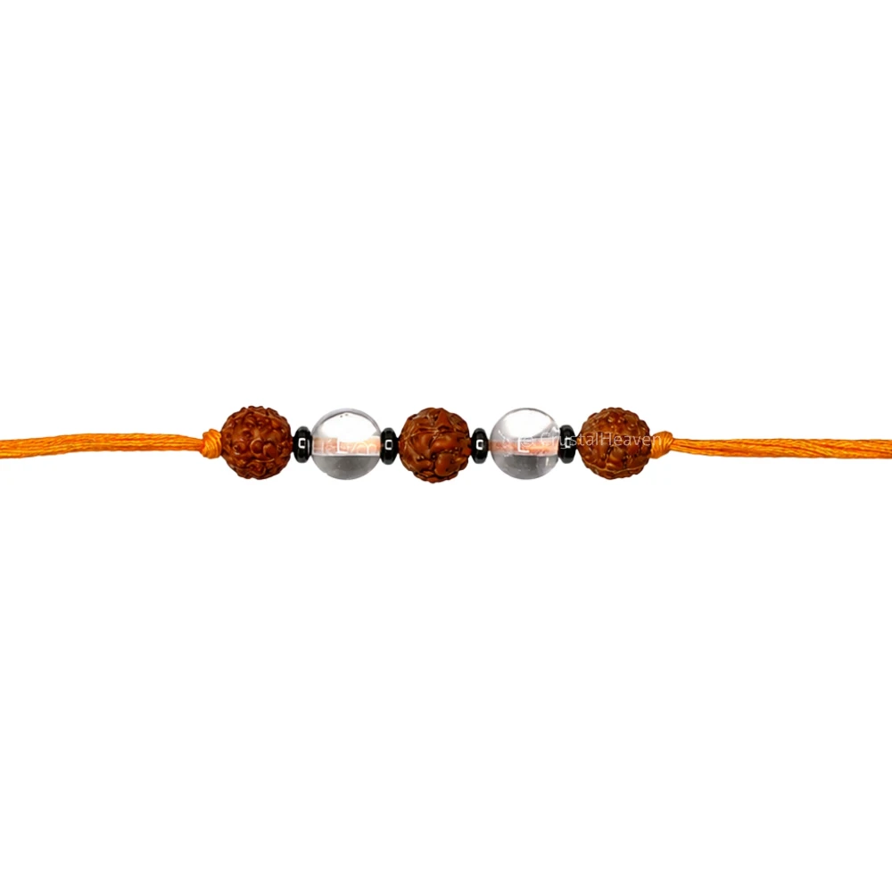 Rudraksha and Sphatik Rakhi for Brother (Set of 2)