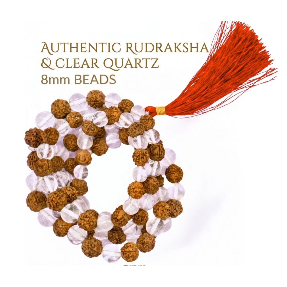 Original Rudraksha Sphatik Mala (Without Knot)