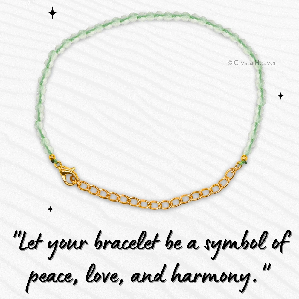 Green Amethyst Bracelets - 2mm Faceted Beads (Gold)