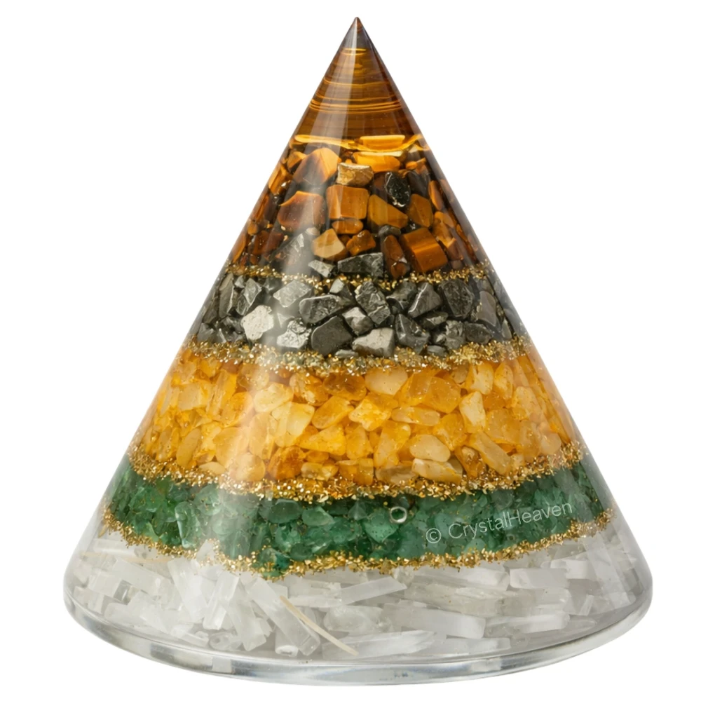 Conical Dhanyog Orgone Pyramid to Attract Wealth and Financial Prosperity