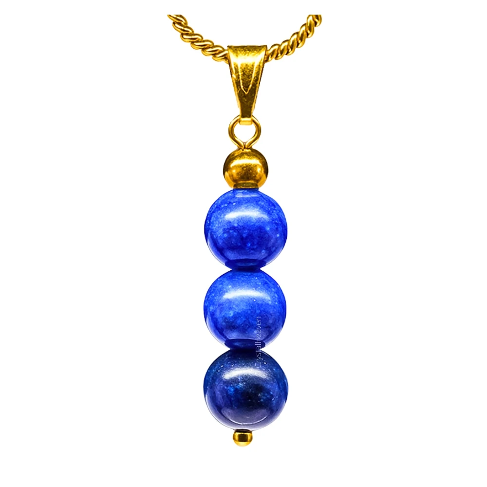 Sodalite Crystal Bead Necklace (Gold)