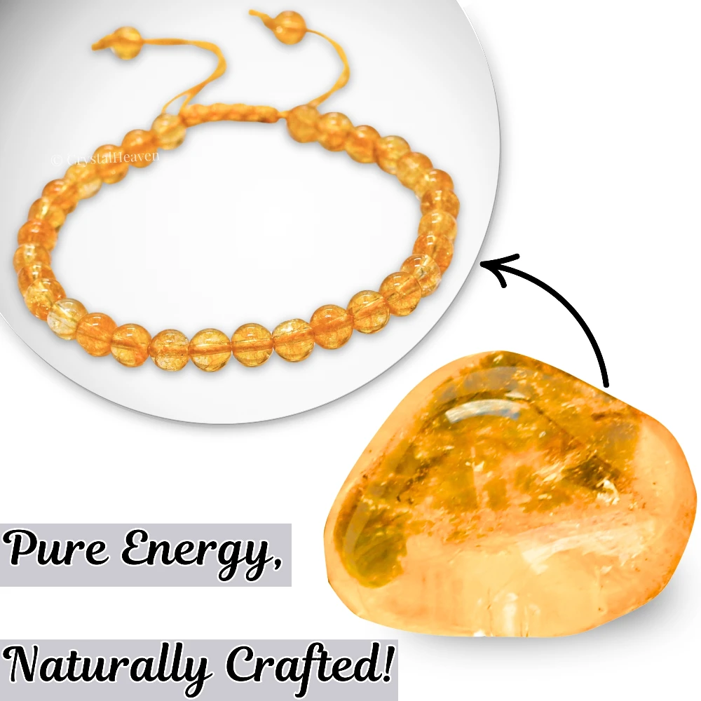 Citrine Onyx Healing Crystal Bracelets - 6mm Beads (Adjustable)