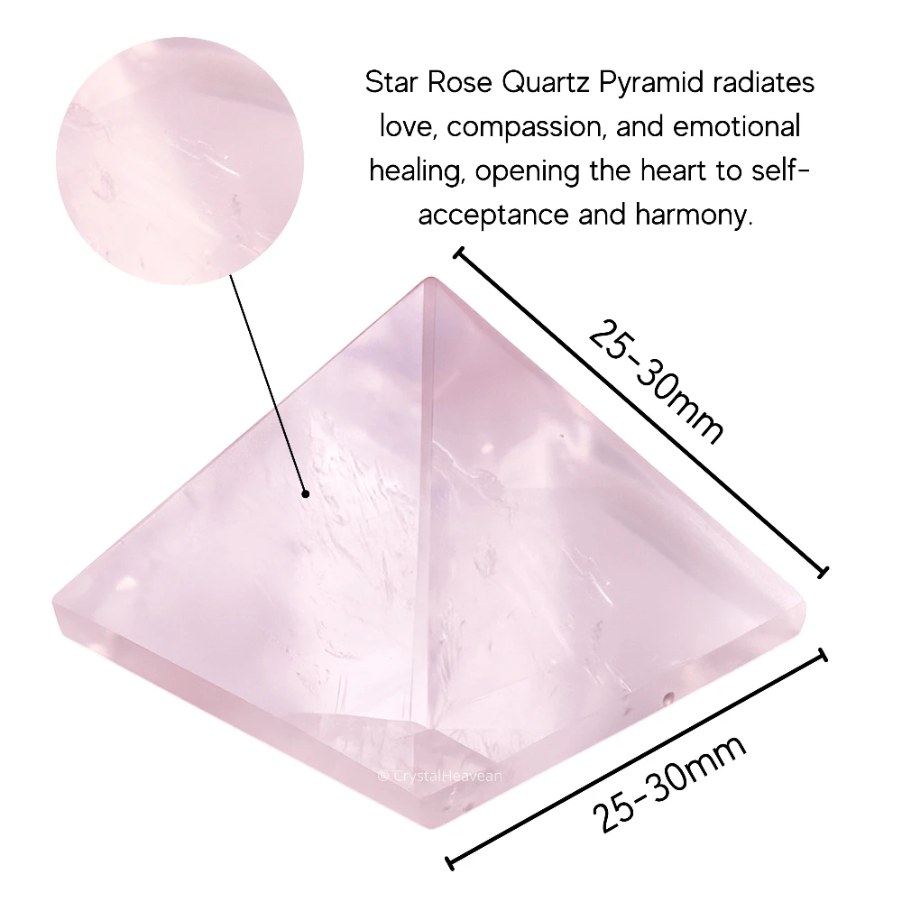 Star Rose Quartz Pyramid (1 Inch)