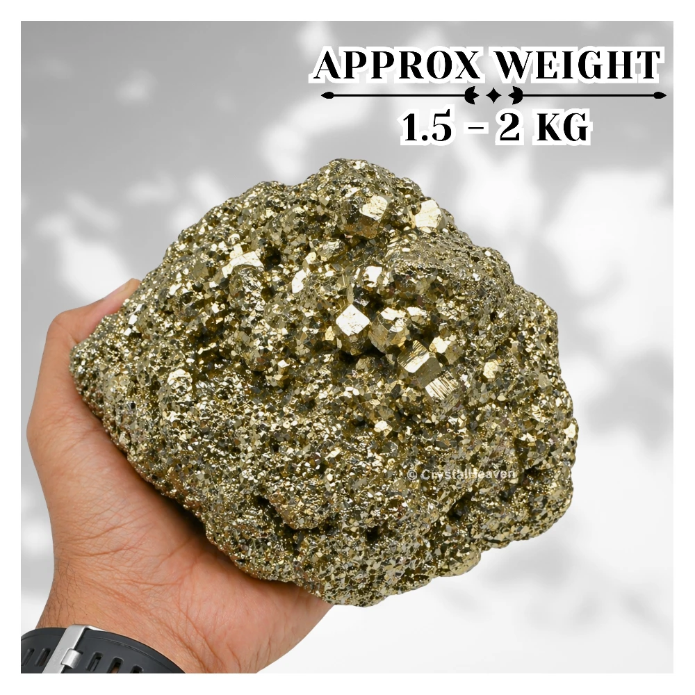 Large Pyrite Cluster – Natural Raw Crystal for Wealth & Feng Shui Decor (1.5 - 2 kg)