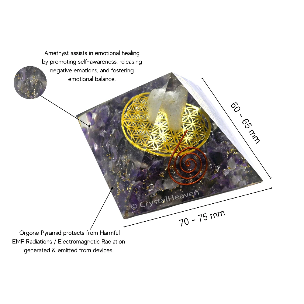 Amethyst Orgone Pyramid (Copper with Angel)