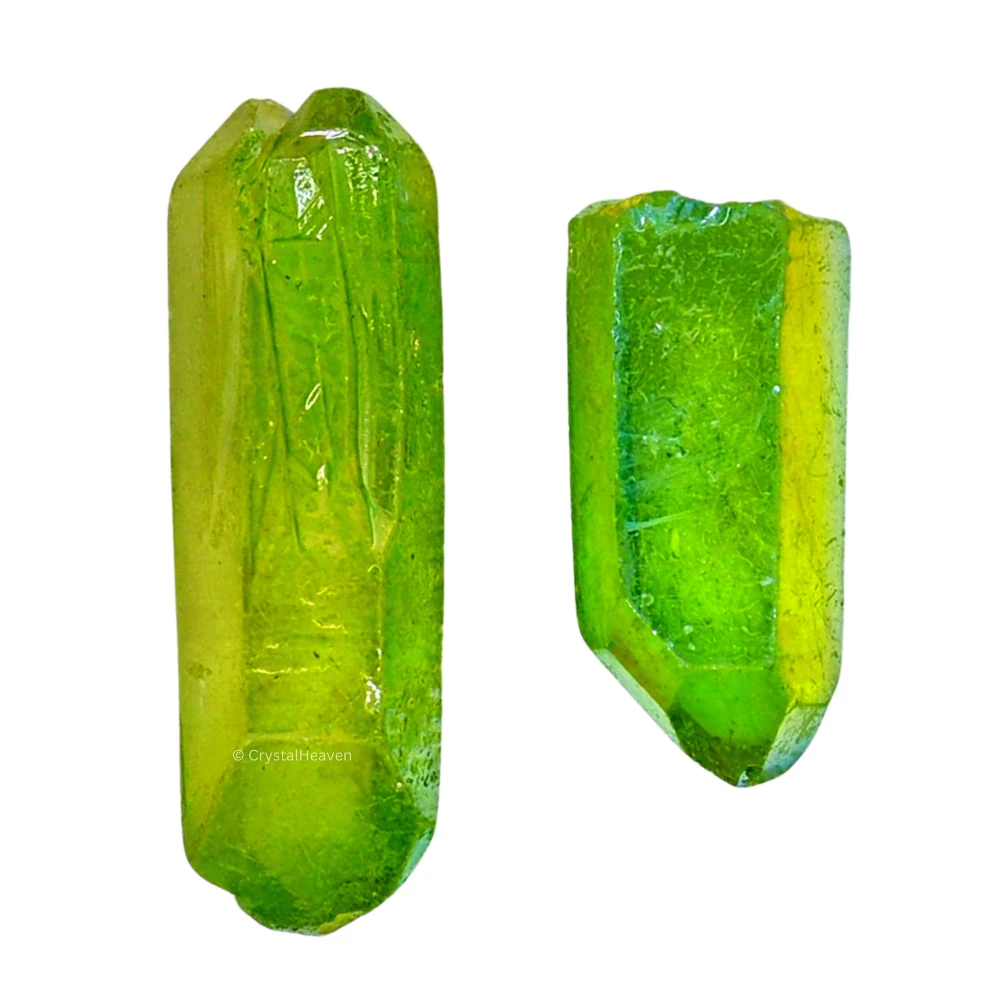 Apple Aura Quartz Crystals Raw Points