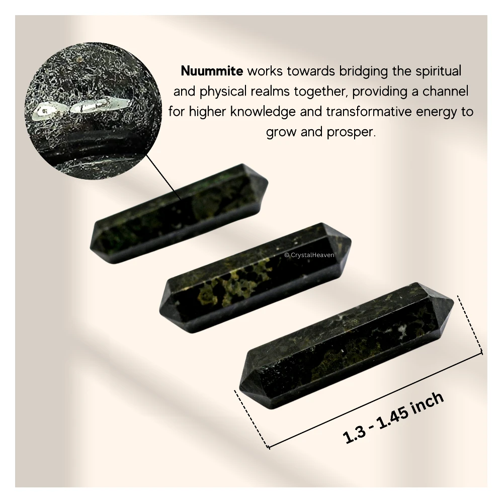 Nuummite Pencil Points (Double Terminated) (Set of 3)