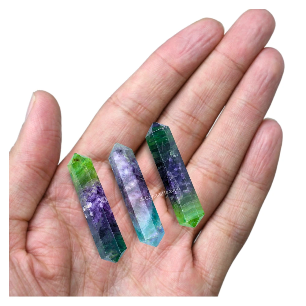 Multi Fluorite Pencil Points (Double Terminated) (Set of 10)