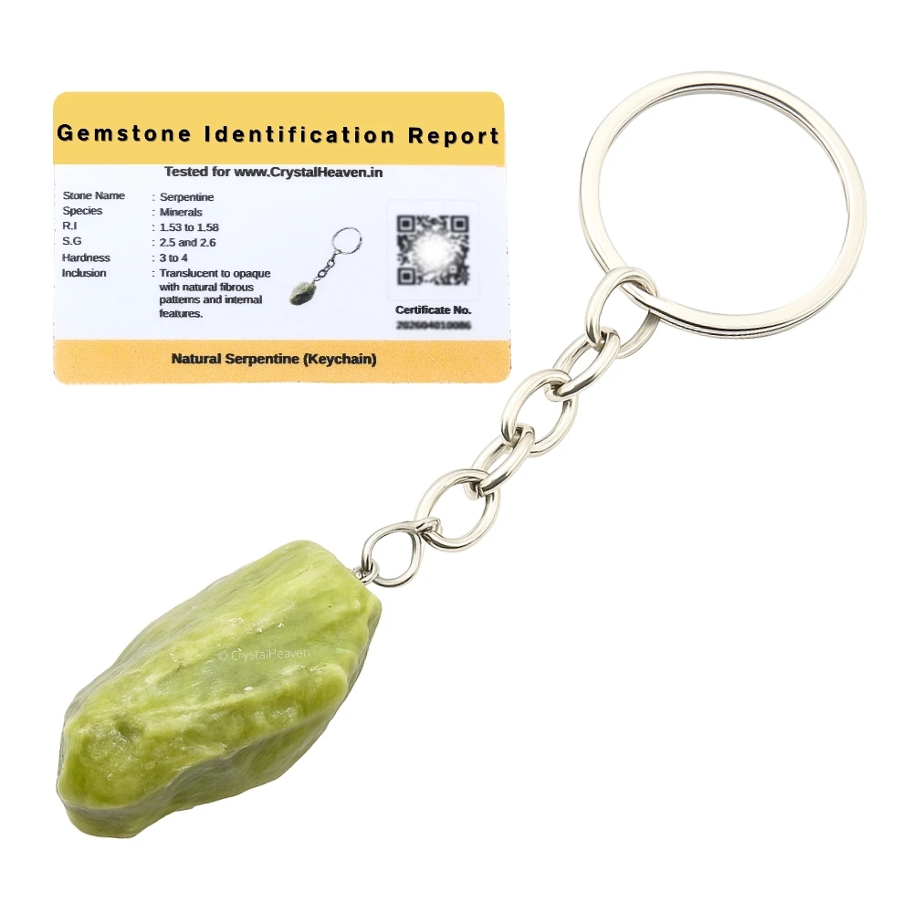 Serpentine Crystal Keychain (Raw)