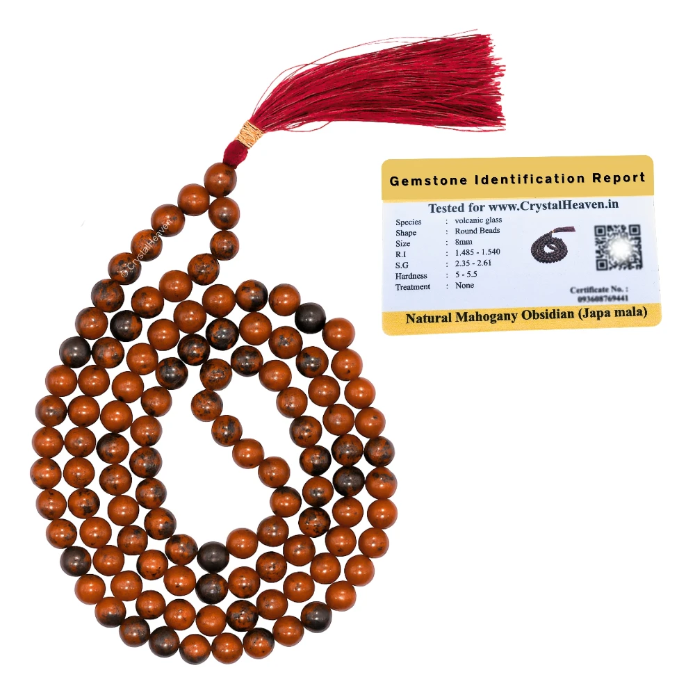 Mahogany Obsidian Japa Mala (Without Knot)