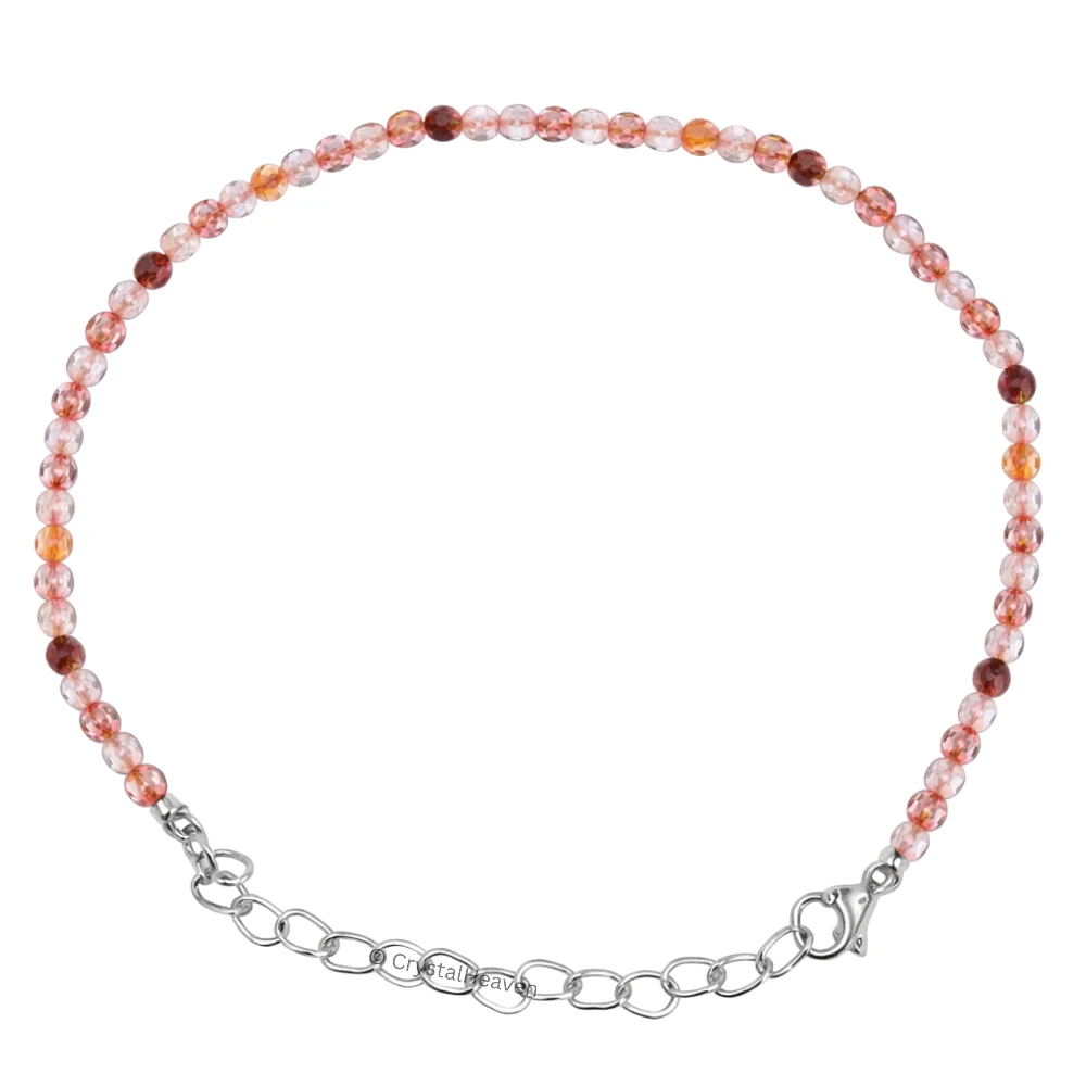 Rutilated Quartz Bracelets - 2mm Faceted Beads (Silver)