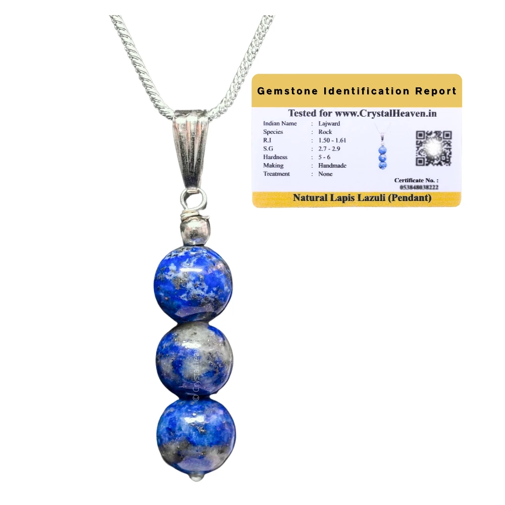 Lapis Lazuli Crystal Bead Necklace (Silver)
