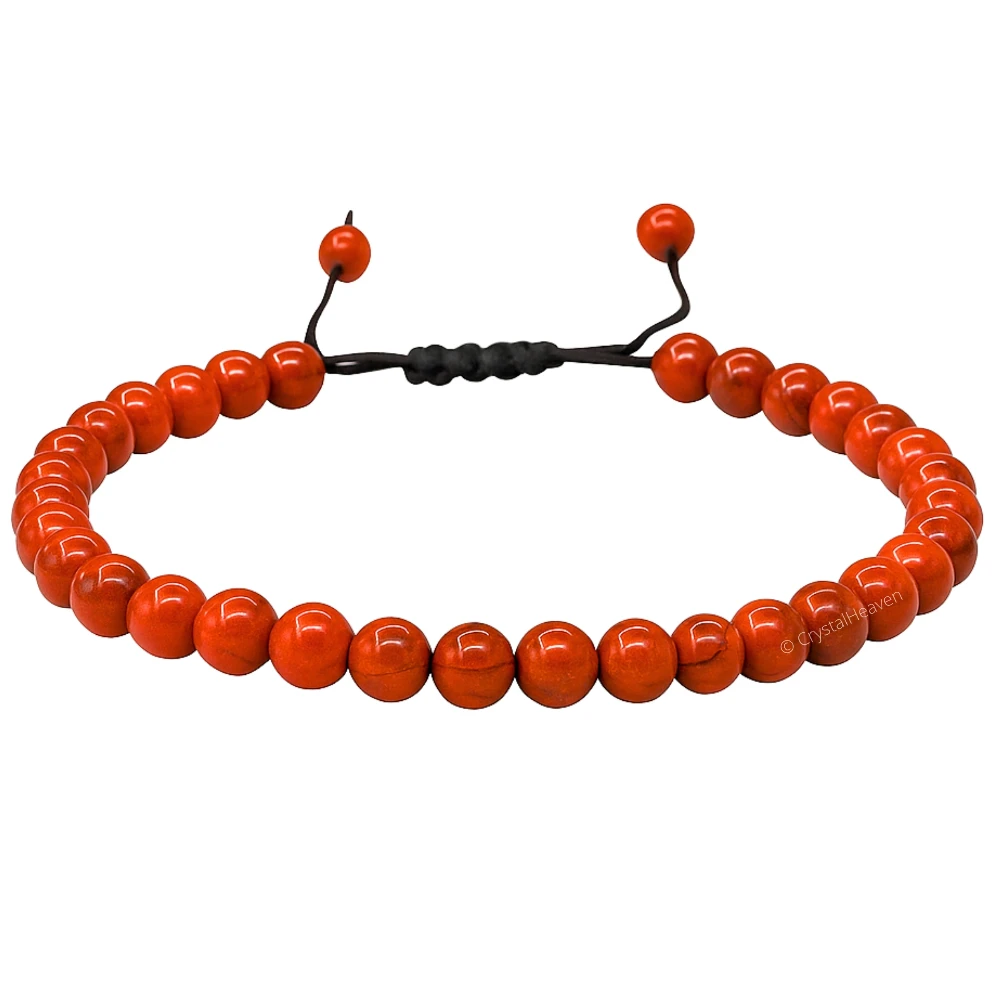 Stylish Beaded Jewelry Red Jasper Crystal Beads Anklets for Women