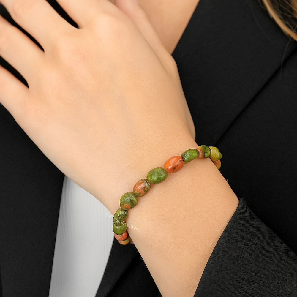 Unakite Tumbled Bracelet (Elastic)