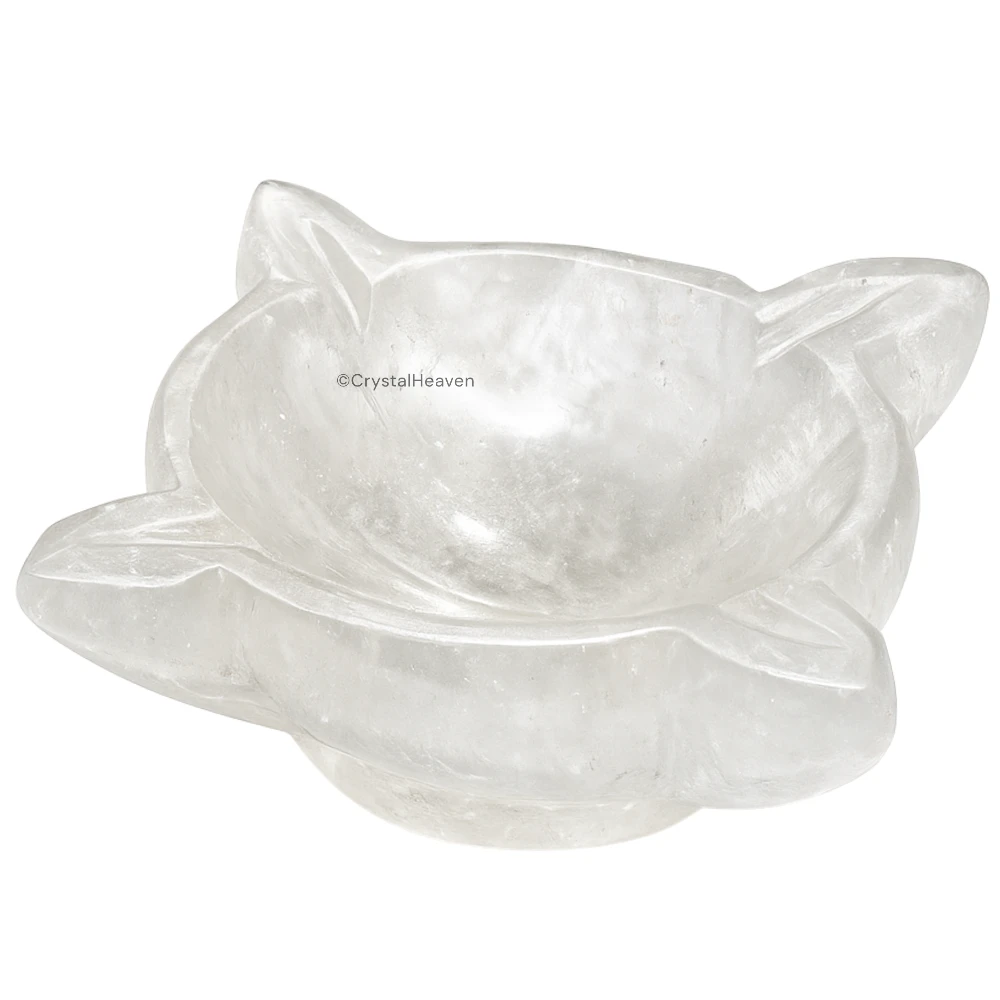 Clear Quartz Crystal Diya - 4 Batti
