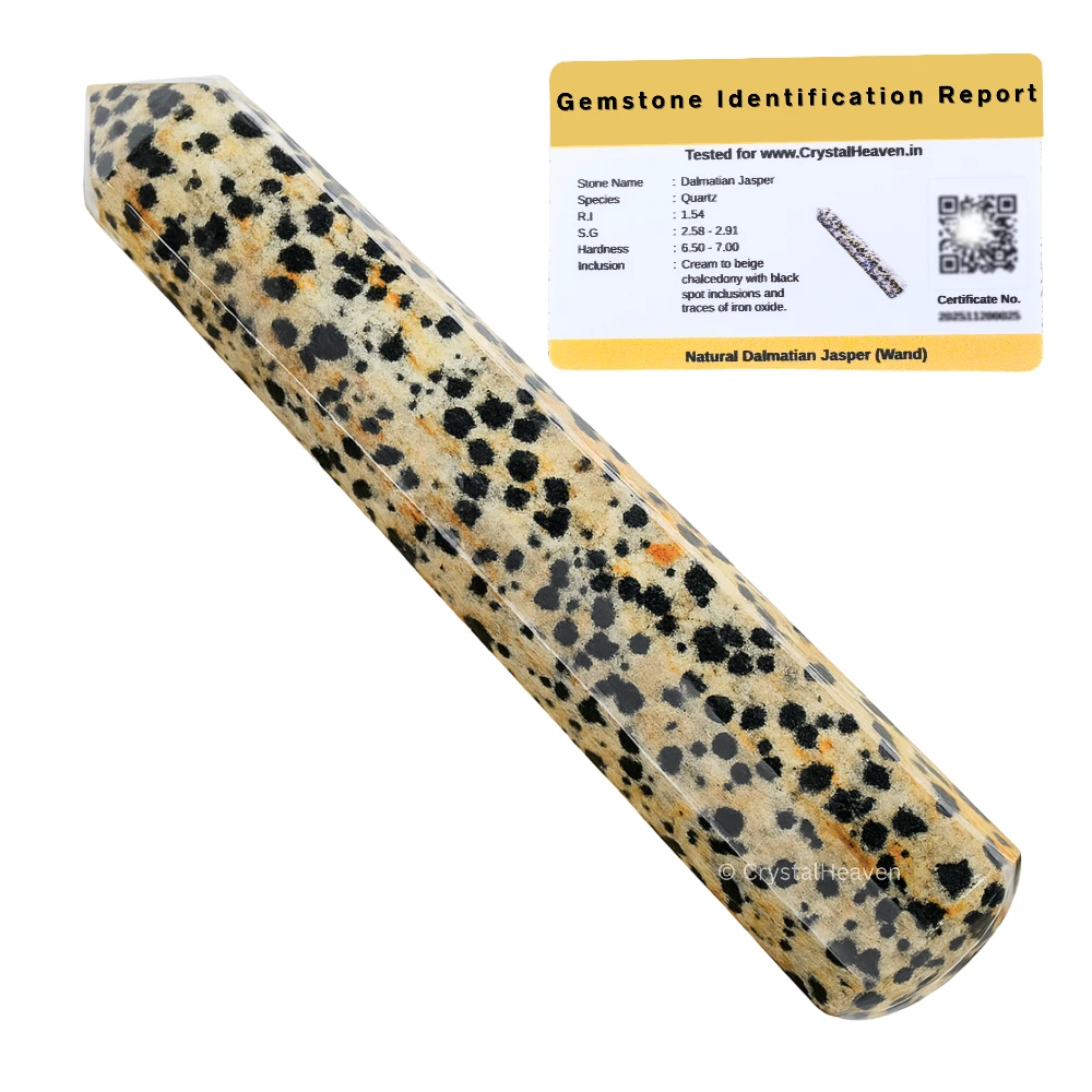 Dalmatian Jasper Wand (Faceted)