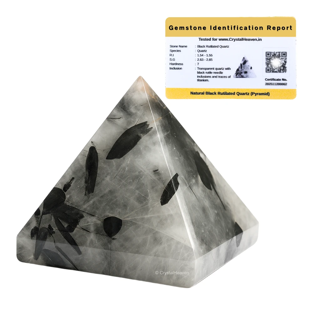 Black Rutilated Quartz Pyramid (2 Inch)