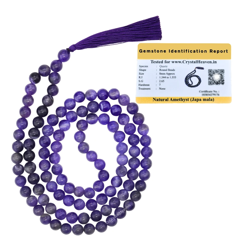Amethyst Japa Mala (Without Knot)