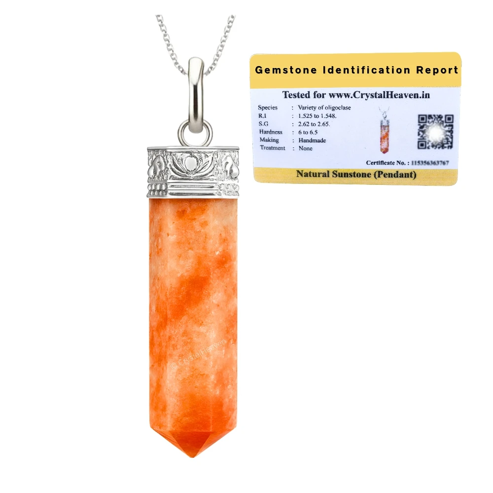 Sunstone Necklace - Pencil Point (Silver)