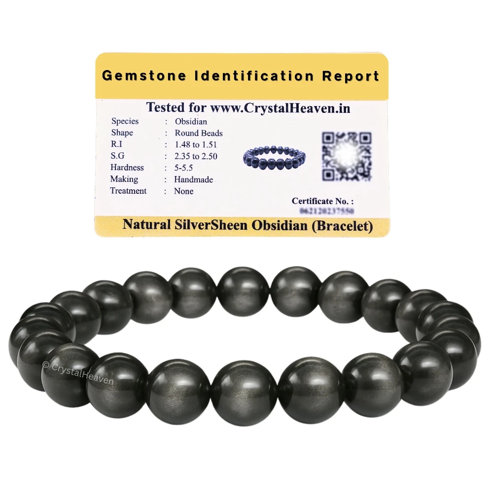Silver Sheen Obsidian Bracelet (Elastic)