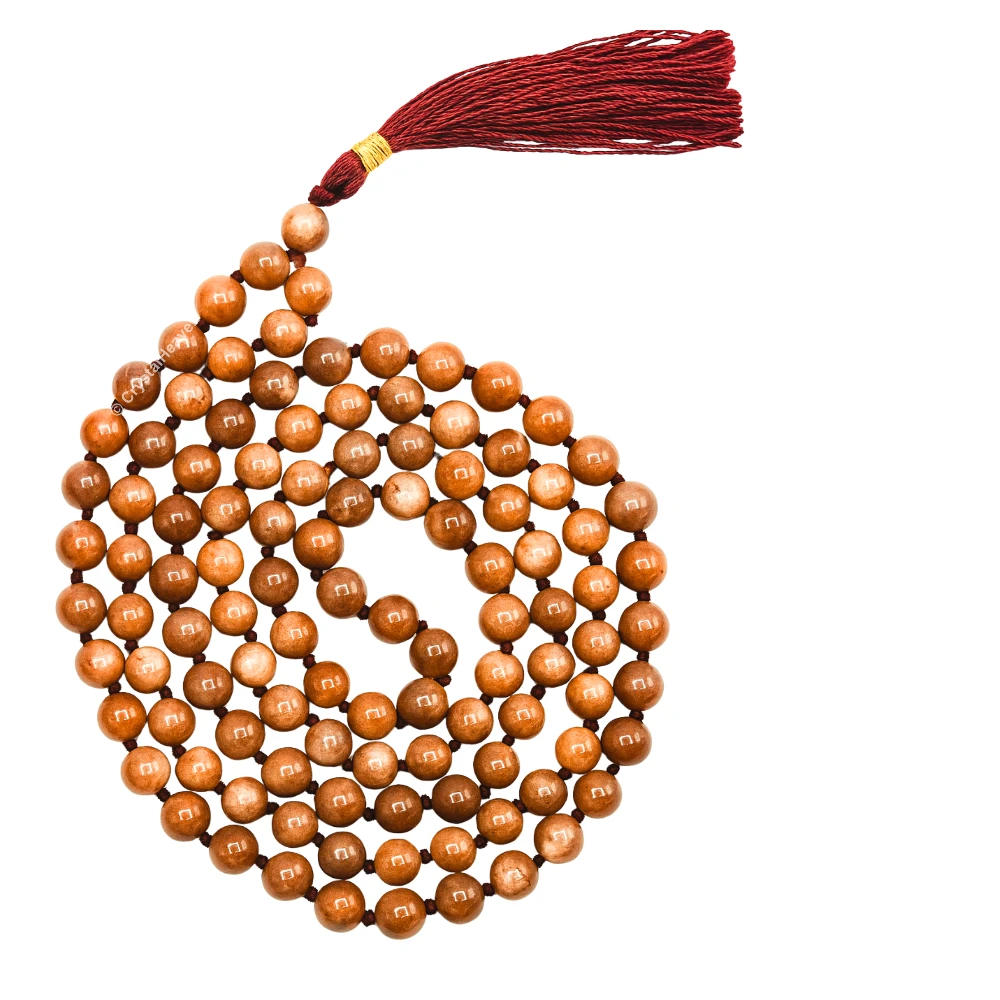 Sunstone Japa Mala (Hand Knotted)