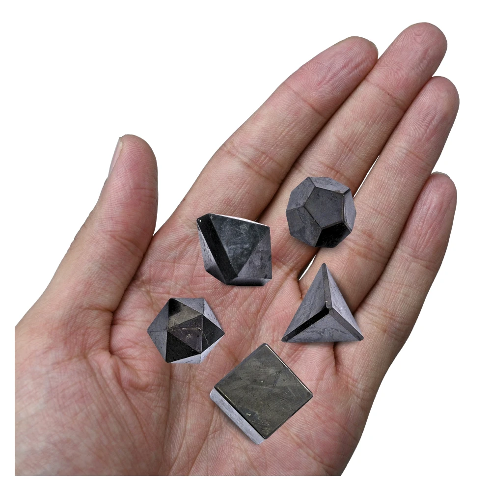 Shungite Platonic Solid - 5 Pcs