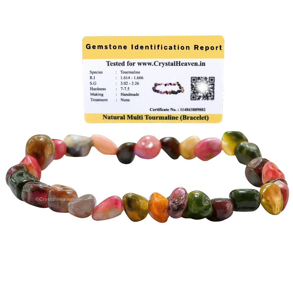 Multi tourmaline Tumbled Bracelet (Elastic)