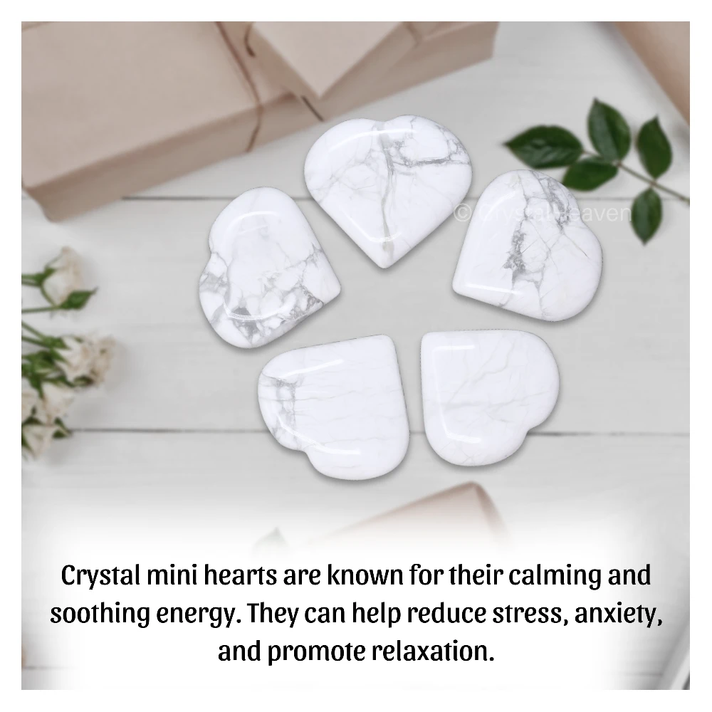 Howlite Mini Heart (Pack of 2)
