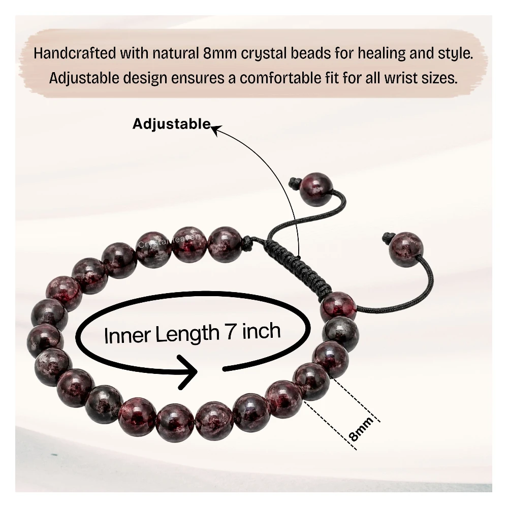 Black Garnet Arfvedsonite Bracelet (Adjustable)