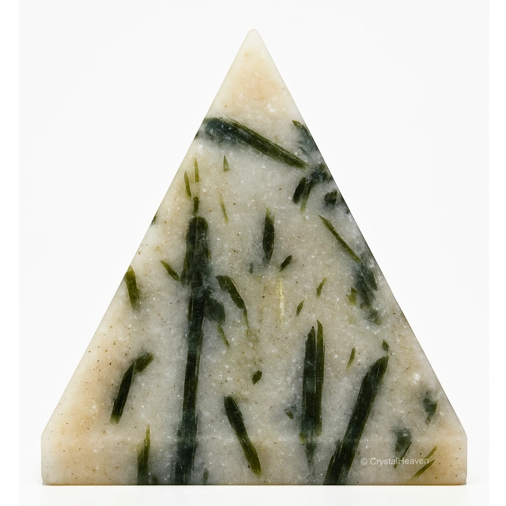 Green Tourmaline In Quartz Pyramid (2 Inch)