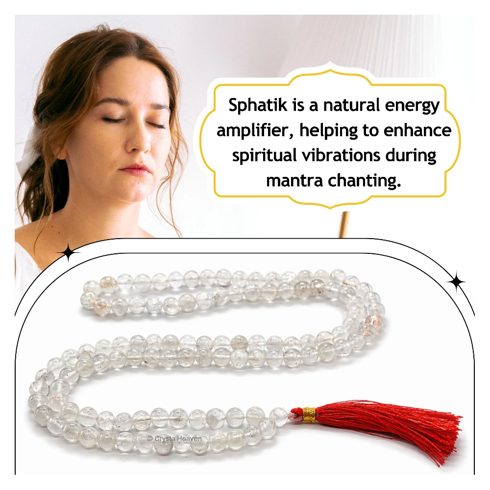 Sphatik Mala - B Grade 108 Beads (7mm) (Without Knot)