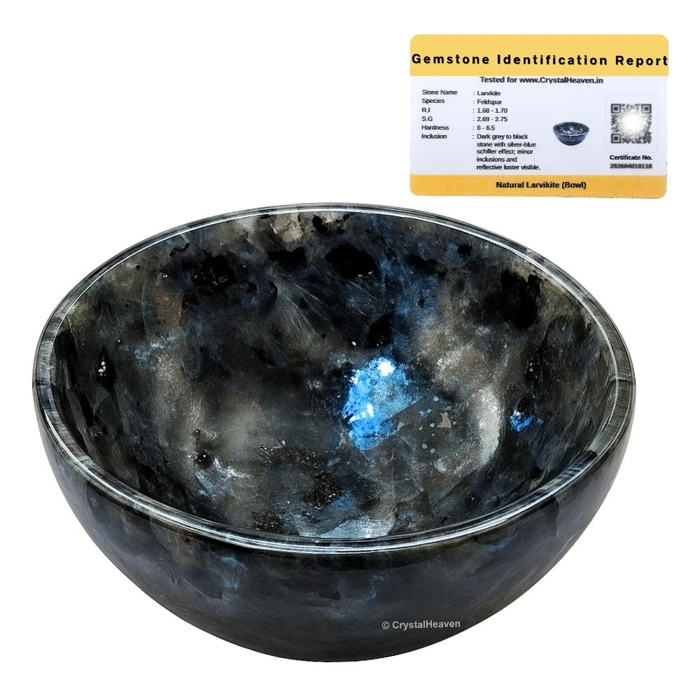 Larvikite Crystal Bowl - 2 Inch