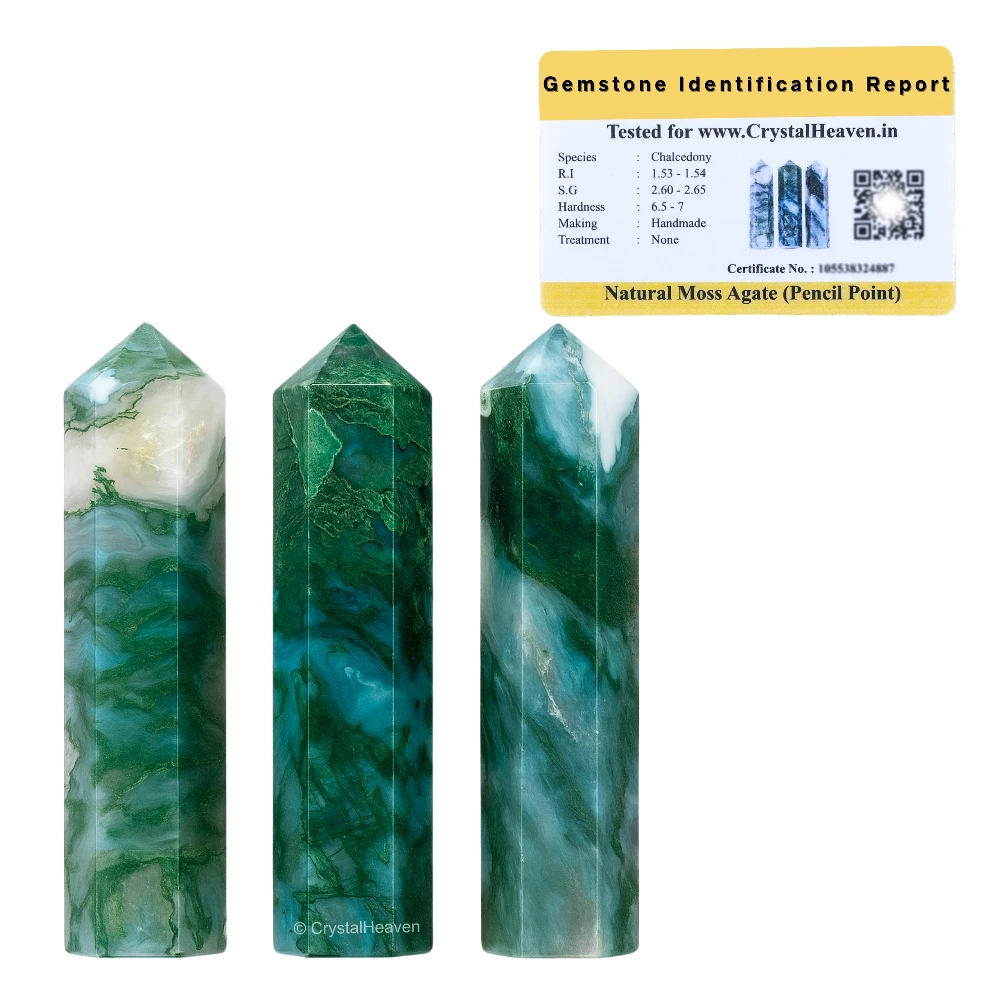 Moss Agate Pencil Points (Set of 50)