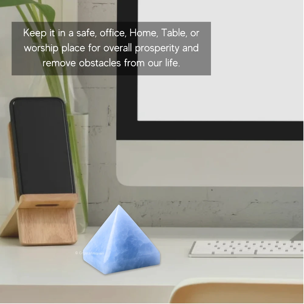 Blue Calcite Pyramid (1.5 Inch)