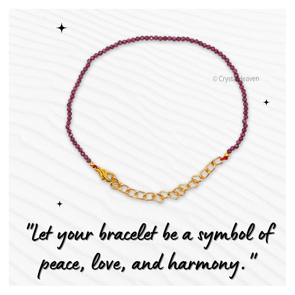 Red Garnet Bracelets - 2mm Faceted Beads (Gold)