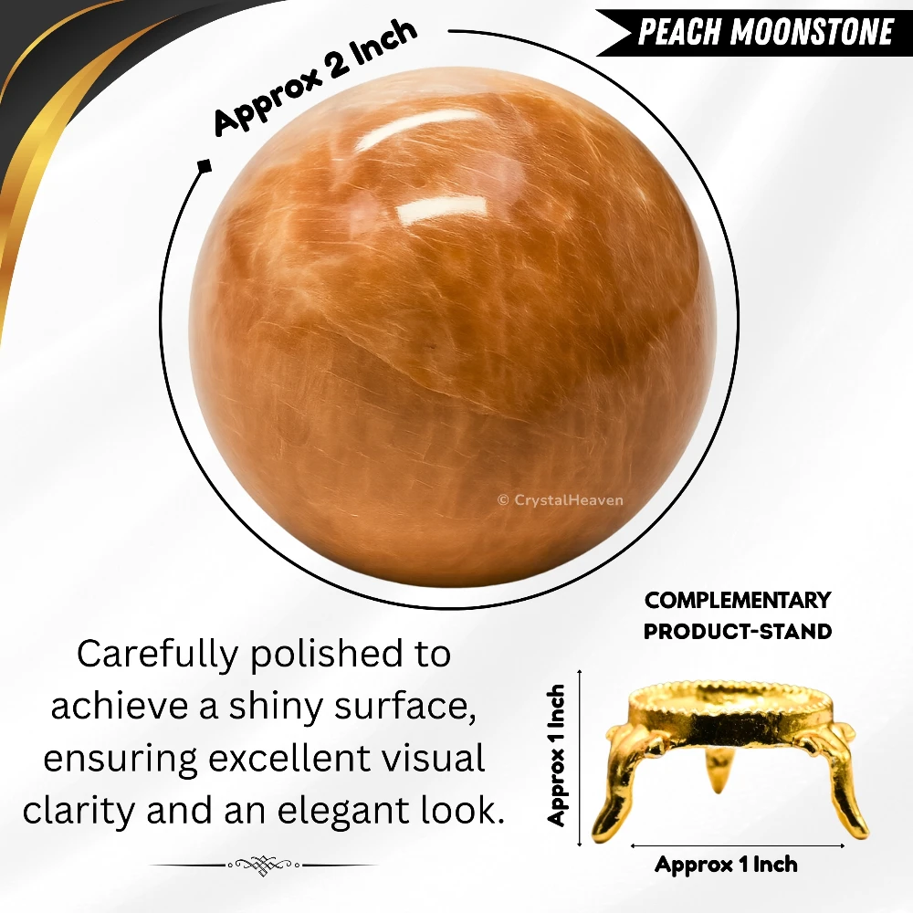 Peach moonstone Sphere (2 Inch)