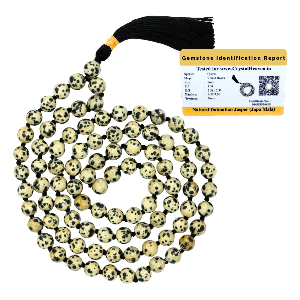 Dalmatian Jasper Japa Mala (Hand Knotted)