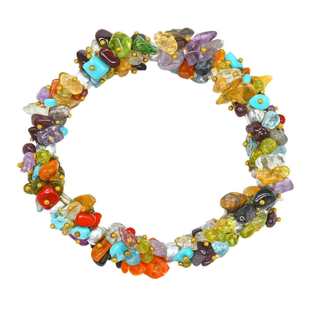 Mix Gemstone Chips Bead Bracelet