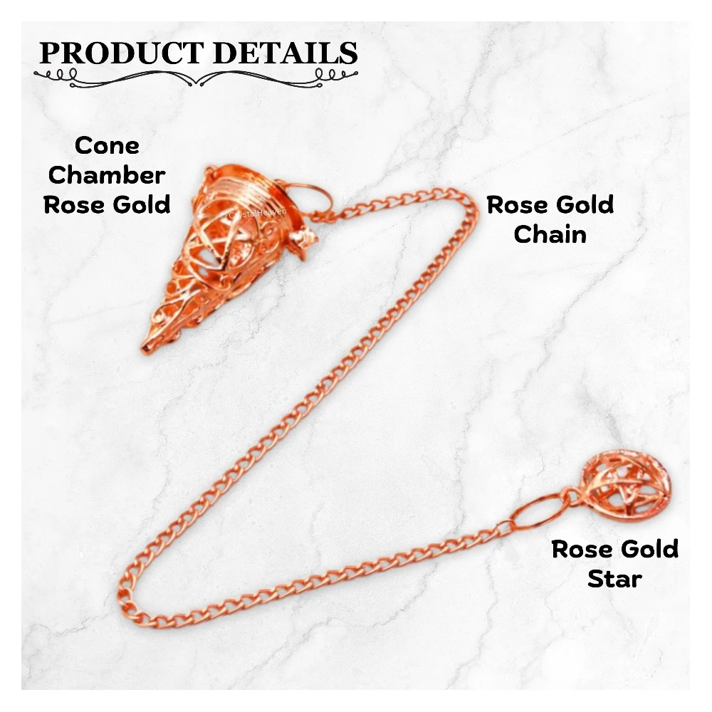 Metal Brass Pendulum - Cone Chamber Rose Gold (MP122)