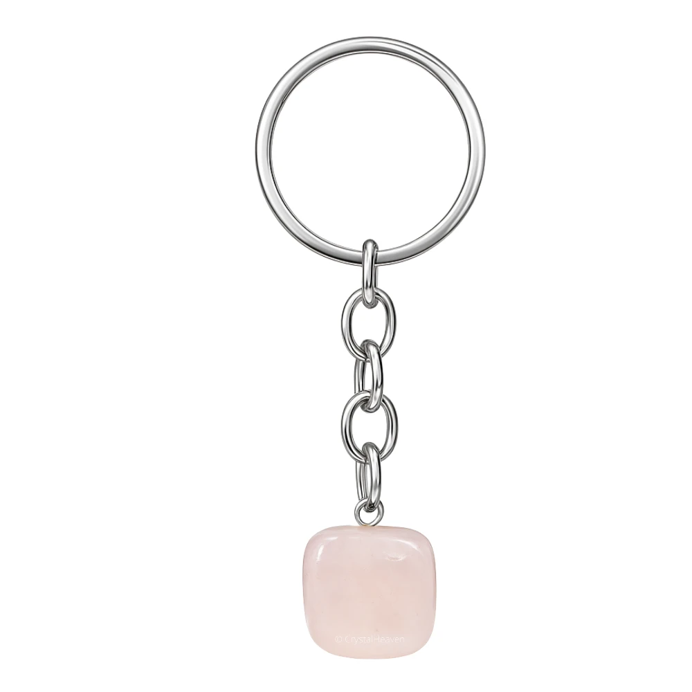 Rose Quartz Crystal Keychain (Tumbled)