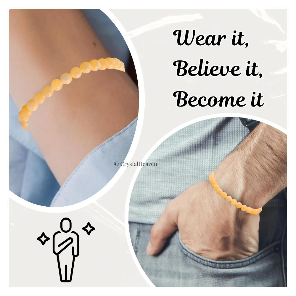 Yellow Calcite Healing Crystal Bracelets - 6mm Beads