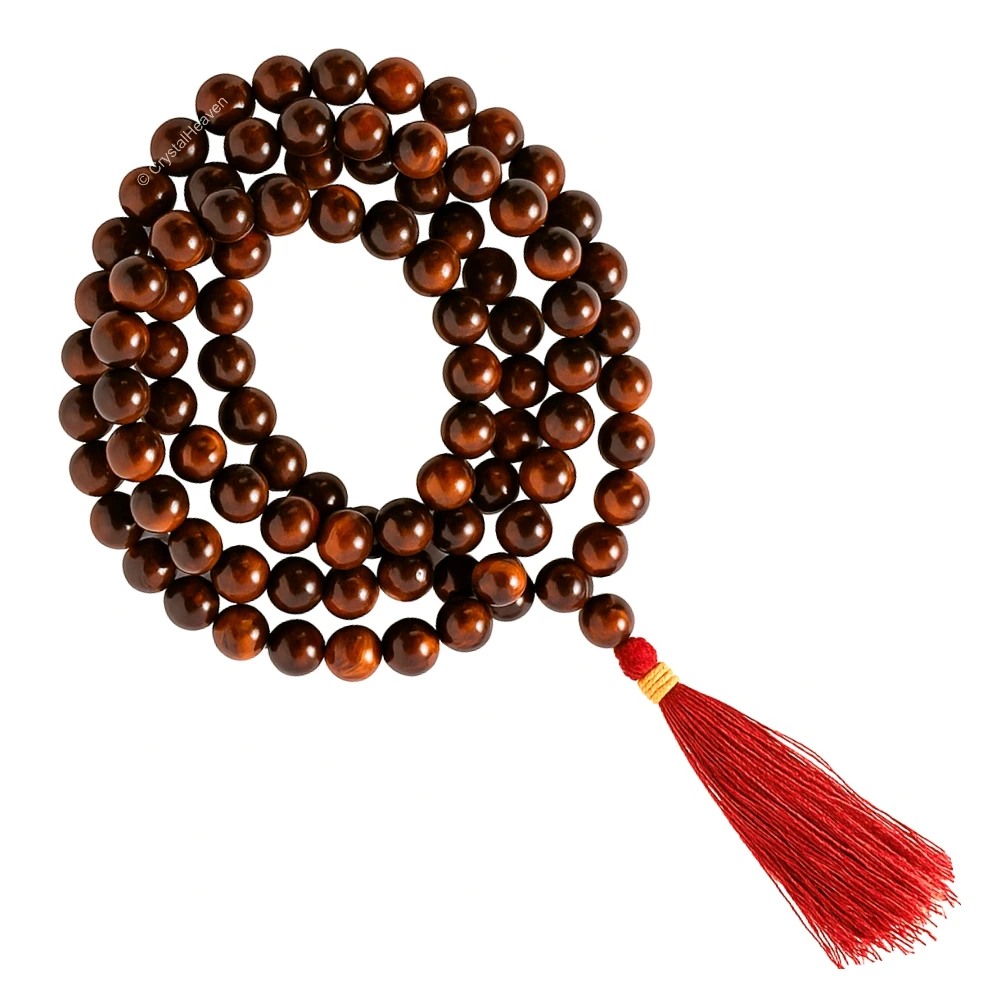 Red Tiger Eye Japa Mala (Without Knot)