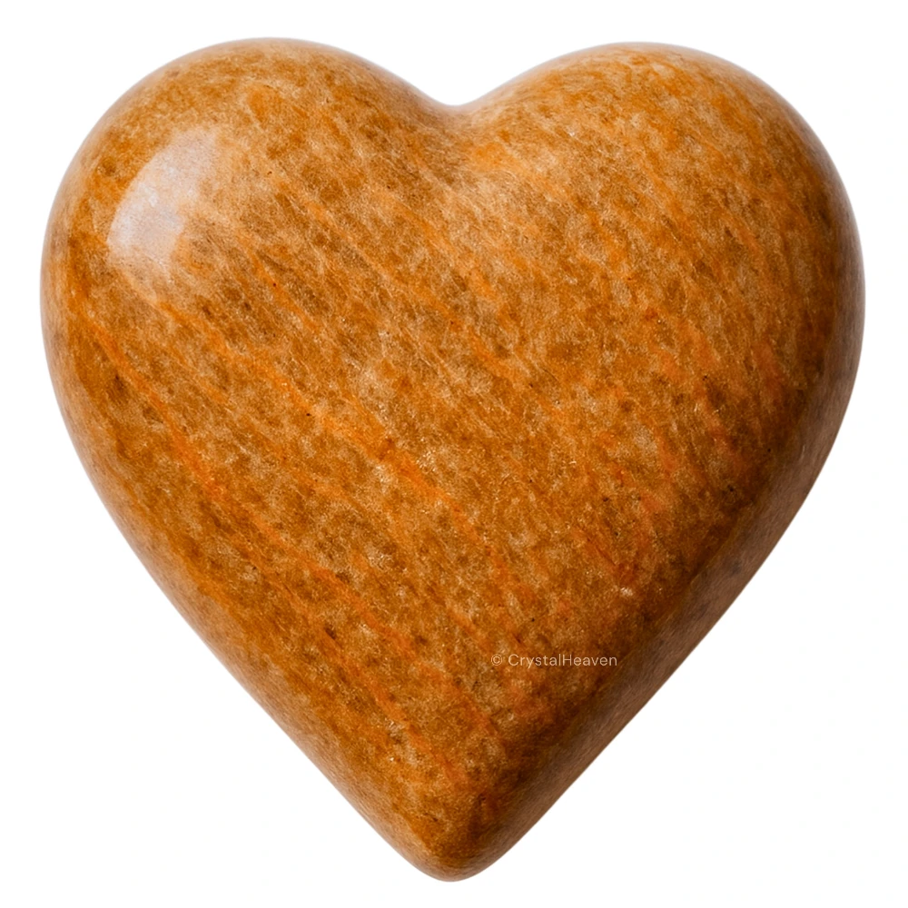 Peach Moonstone Heart